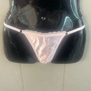 Spree Intimates String Thong Panty Pink Satin Sissy Feminine Barbie Festival